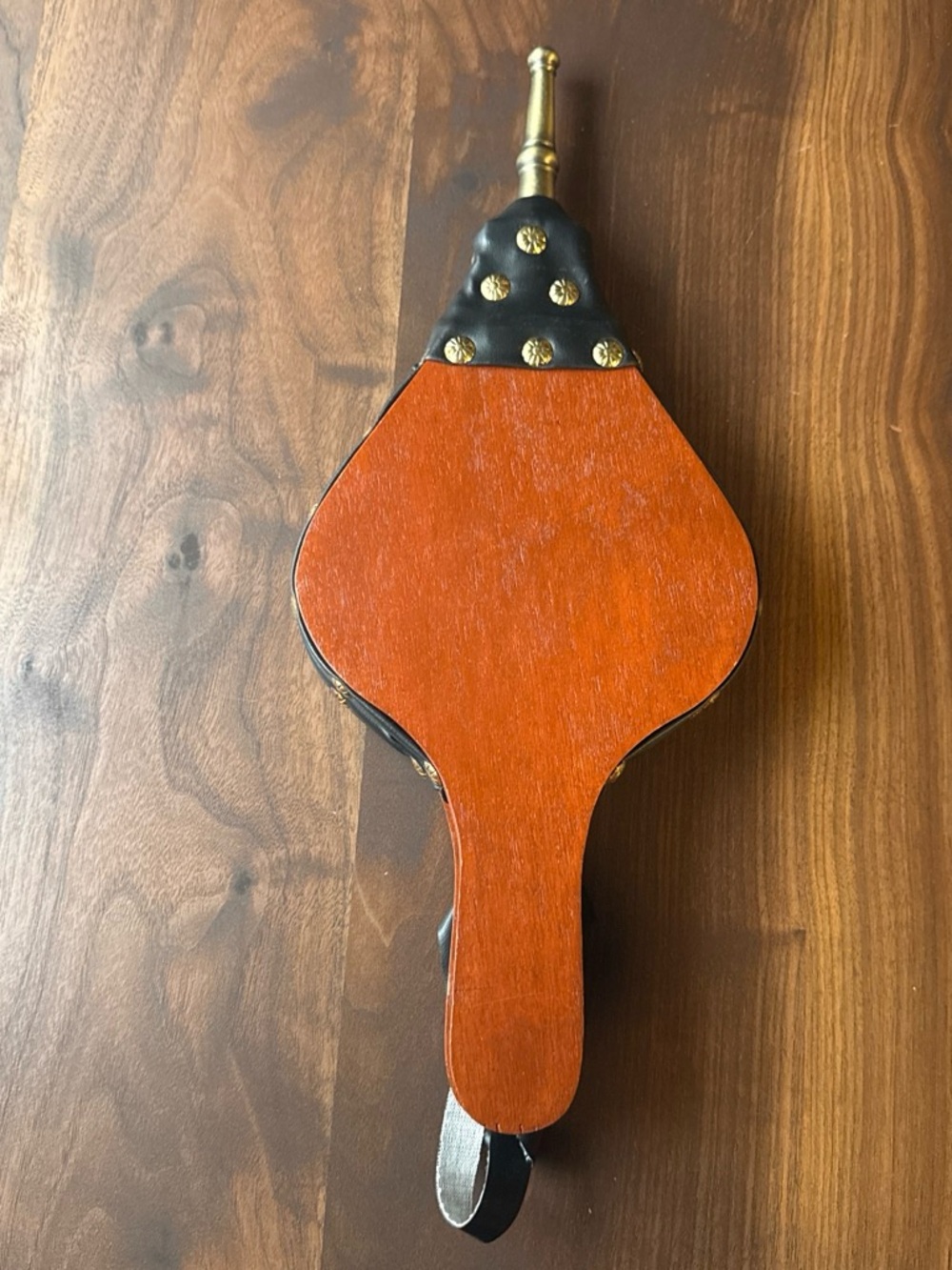 Vintage Style Bellows Fireplace Hand Pump - Orange